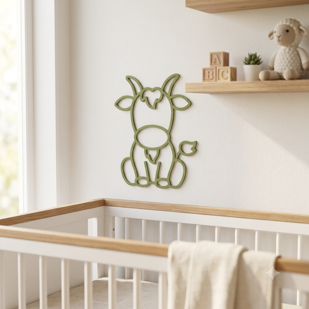 Goat Wall Art | 3D Printed Nursery Decor | Farm Animal Print