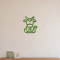 Goat nursery wall art in lime green, 3D printed outline on a nursery wall