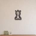 Zebra nursery wall art in black, 3D printed striped outline on a nursery wall